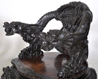 Pair of Antique Chinese Rosewood Dragon Armchairs, Circa 1900