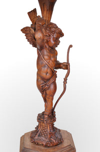 18th Century Italian Baroque Carved Walnut Cupid Table, circa 1750