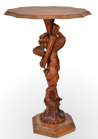 18th Century Italian Baroque Carved Walnut Cupid Table, circa 1750