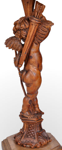 18th Century Italian Baroque Carved Walnut Cupid Table, circa 1750