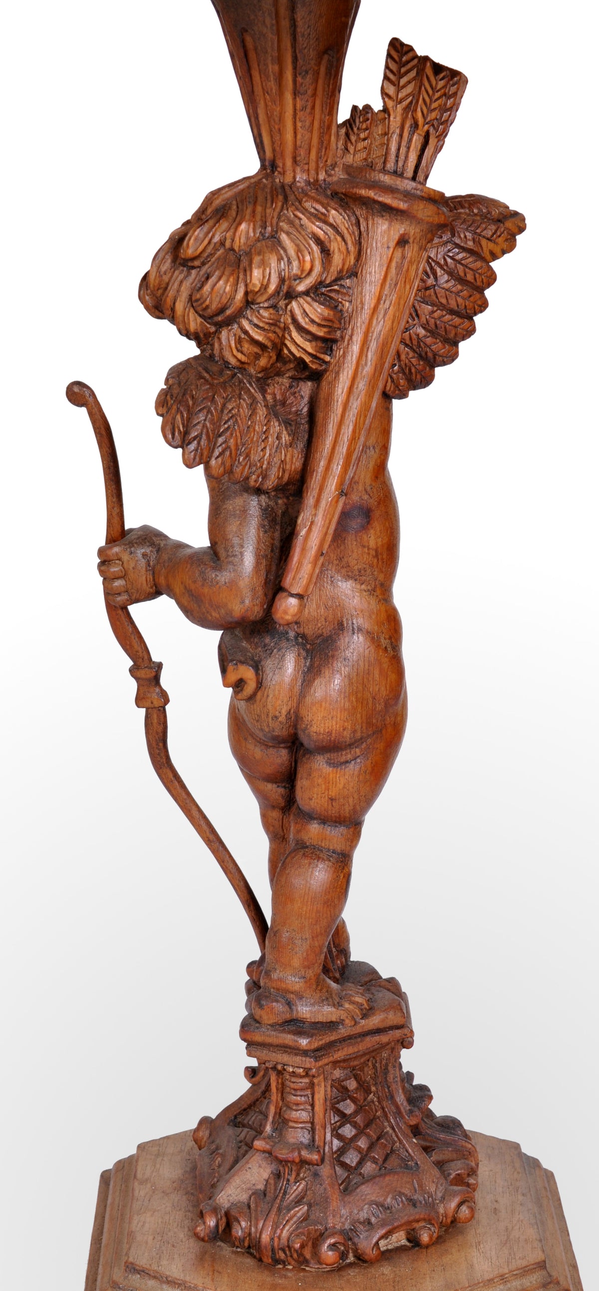 18th Century Italian Baroque Carved Walnut Cupid Table, circa 1750