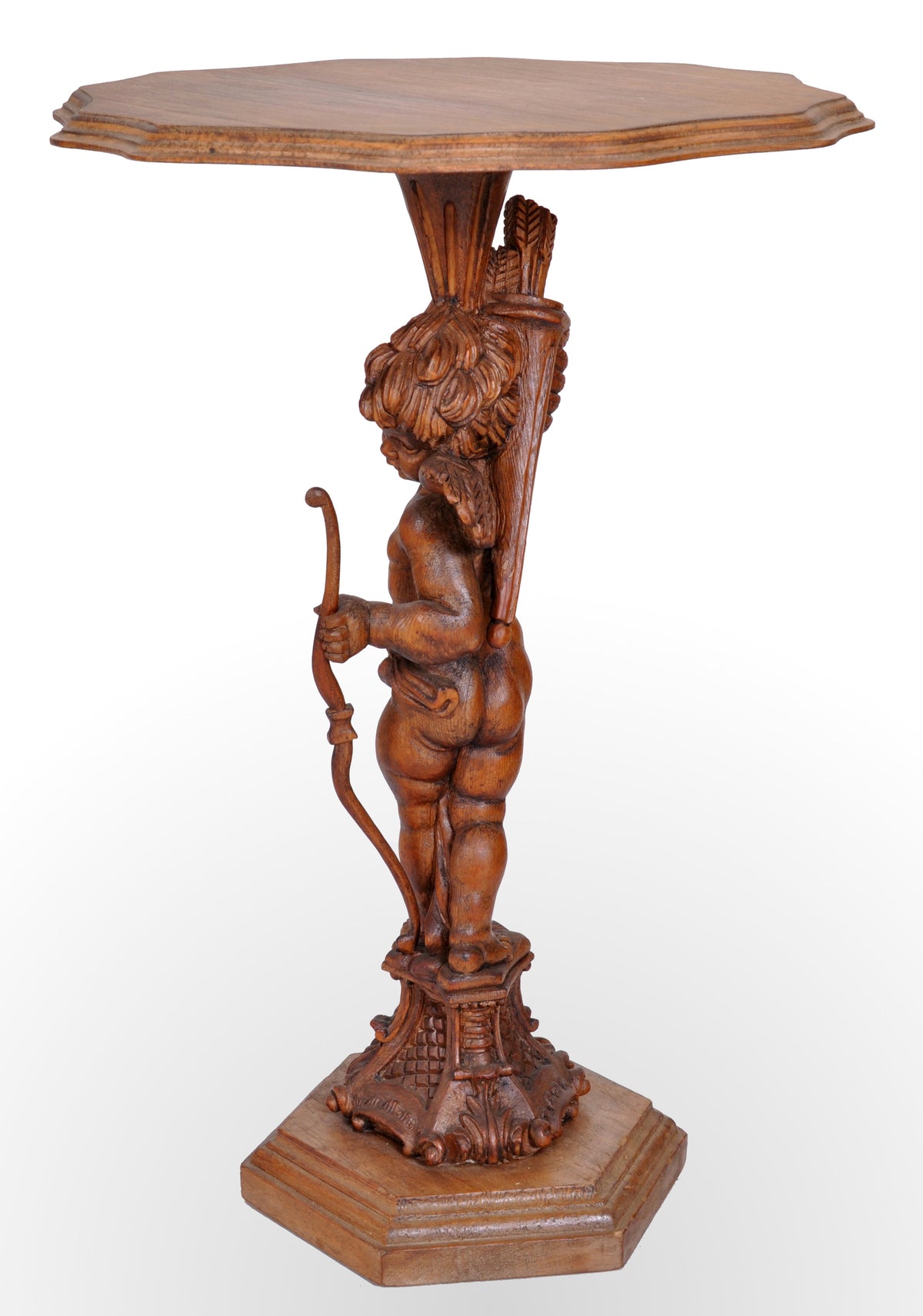 18th Century Italian Baroque Carved Walnut Cupid Table, circa 1750