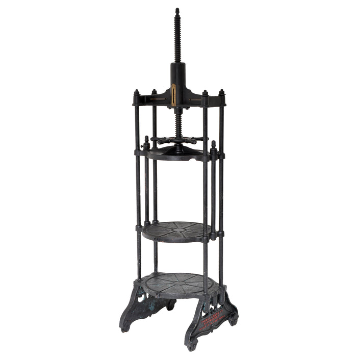 Antique English Cast Iron Cheese Press by Thomas Corbett of Shrewsbury, circa 1880