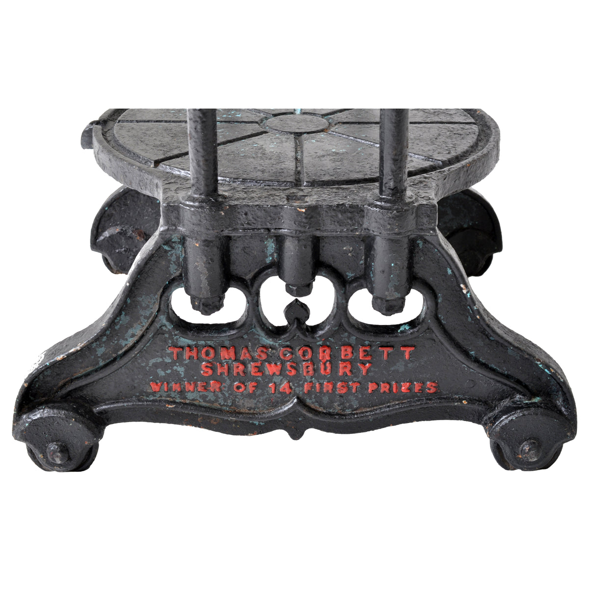 Antique English Cast Iron Cheese Press by Thomas Corbett of Shrewsbury, circa 1880