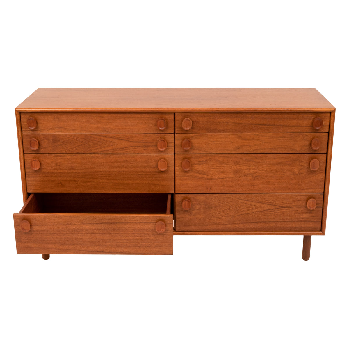 Mid-Century Modern 8 Drawer Teak Dresser Chest by Peter Liley for Meredew, 1969