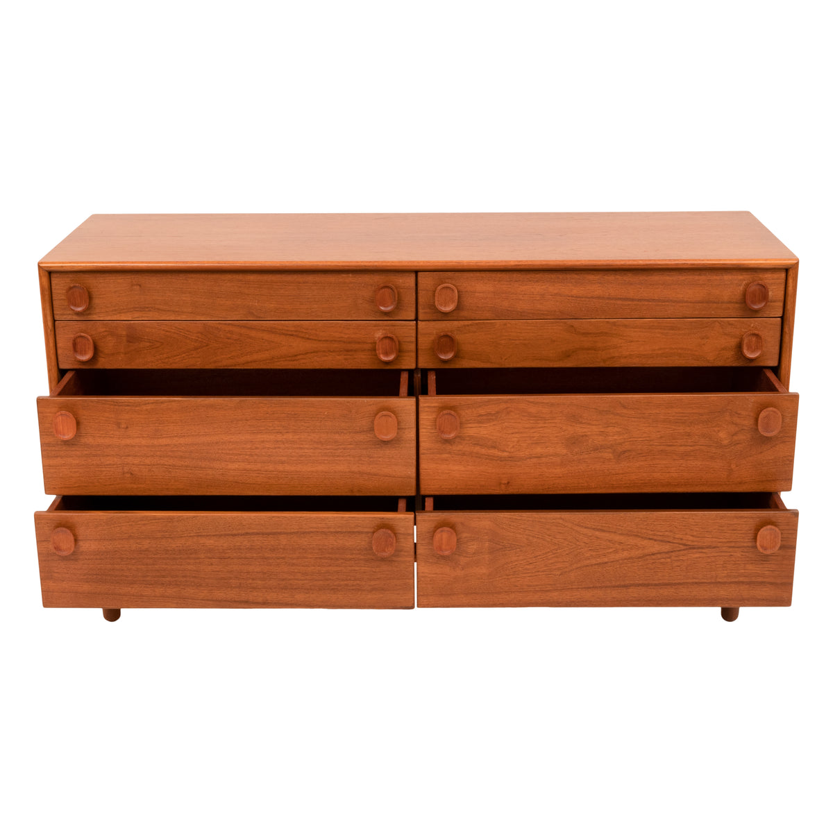 Mid-Century Modern 8 Drawer Teak Dresser Chest by Peter Liley for Meredew, 1969