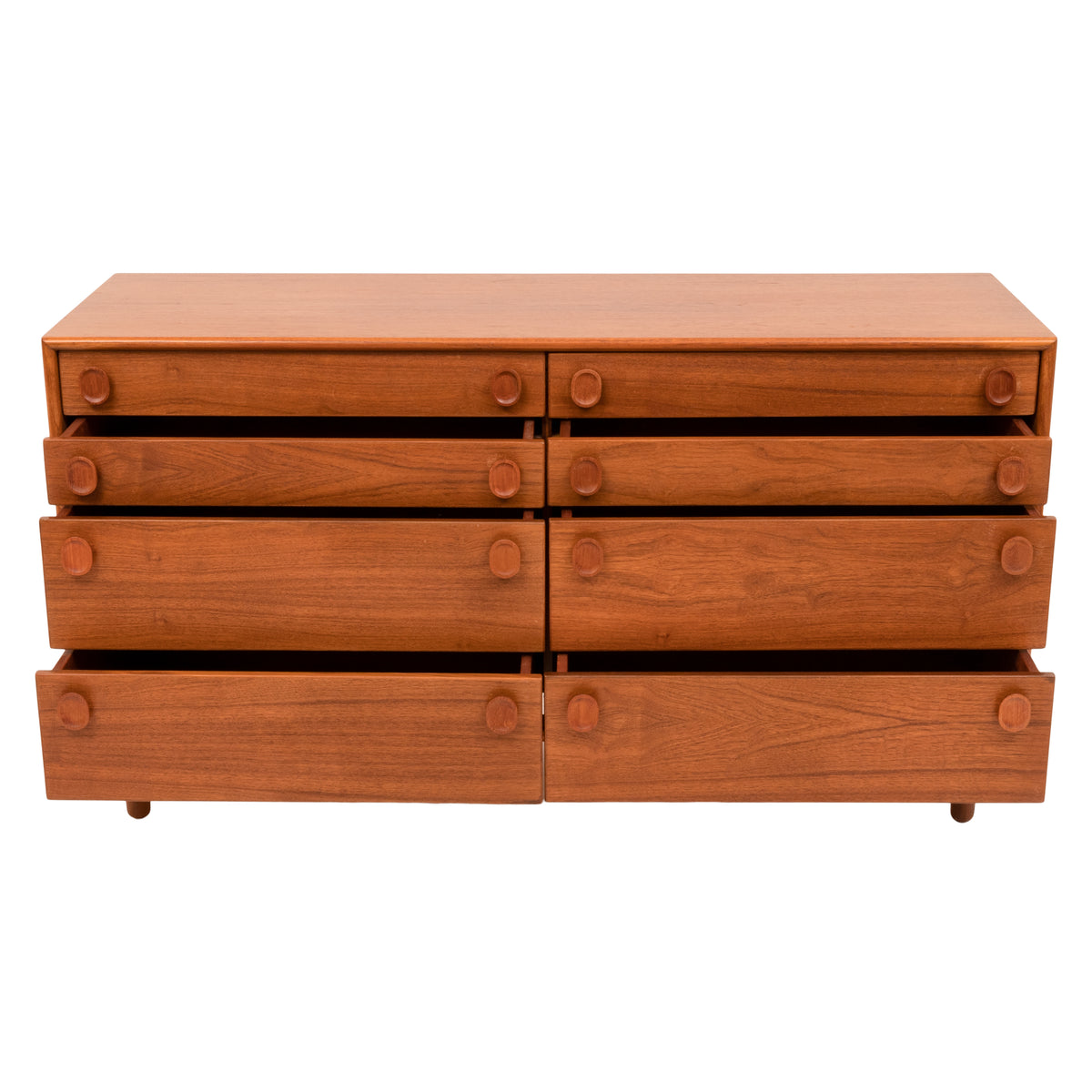 Mid-Century Modern 8 Drawer Teak Dresser Chest by Peter Liley for Meredew, 1969