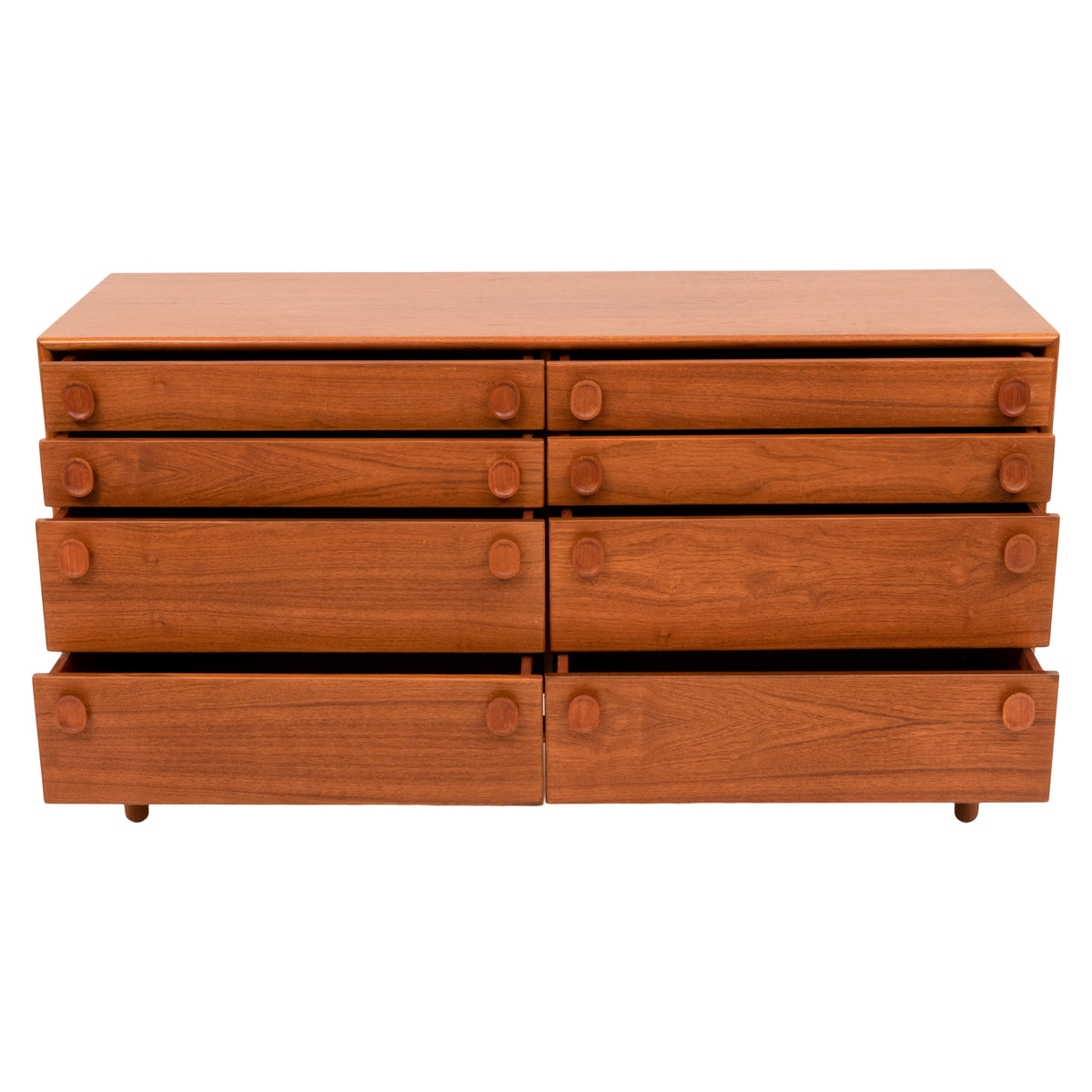 Mid-Century Modern 8 Drawer Teak Dresser Chest by Peter Liley for Meredew, 1969
