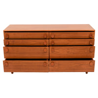 Mid-Century Modern 8 Drawer Teak Dresser Chest by Peter Liley for Meredew, 1969