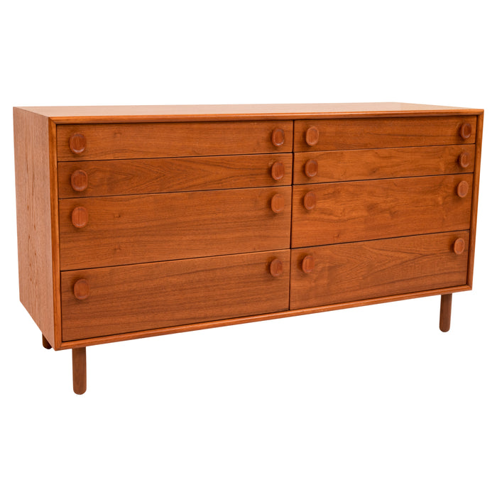 Mid-Century Modern 8 Drawer Teak Dresser Chest by Peter Liley for Meredew, 1969
