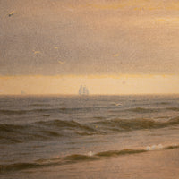American Watercolor Atlantic City New Jersey Coast Beach Sunset Signed Dated 1875