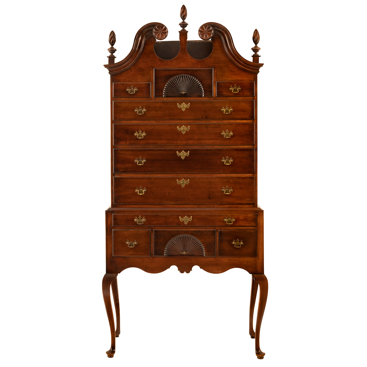 Antique American Mahogany Highboy Chest on Stand Salem Massachusetts, 1760