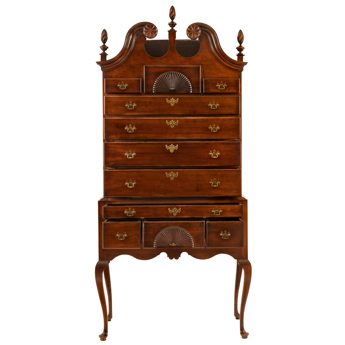 Antique American Mahogany Highboy Chest on Stand Salem Massachusetts, 1760