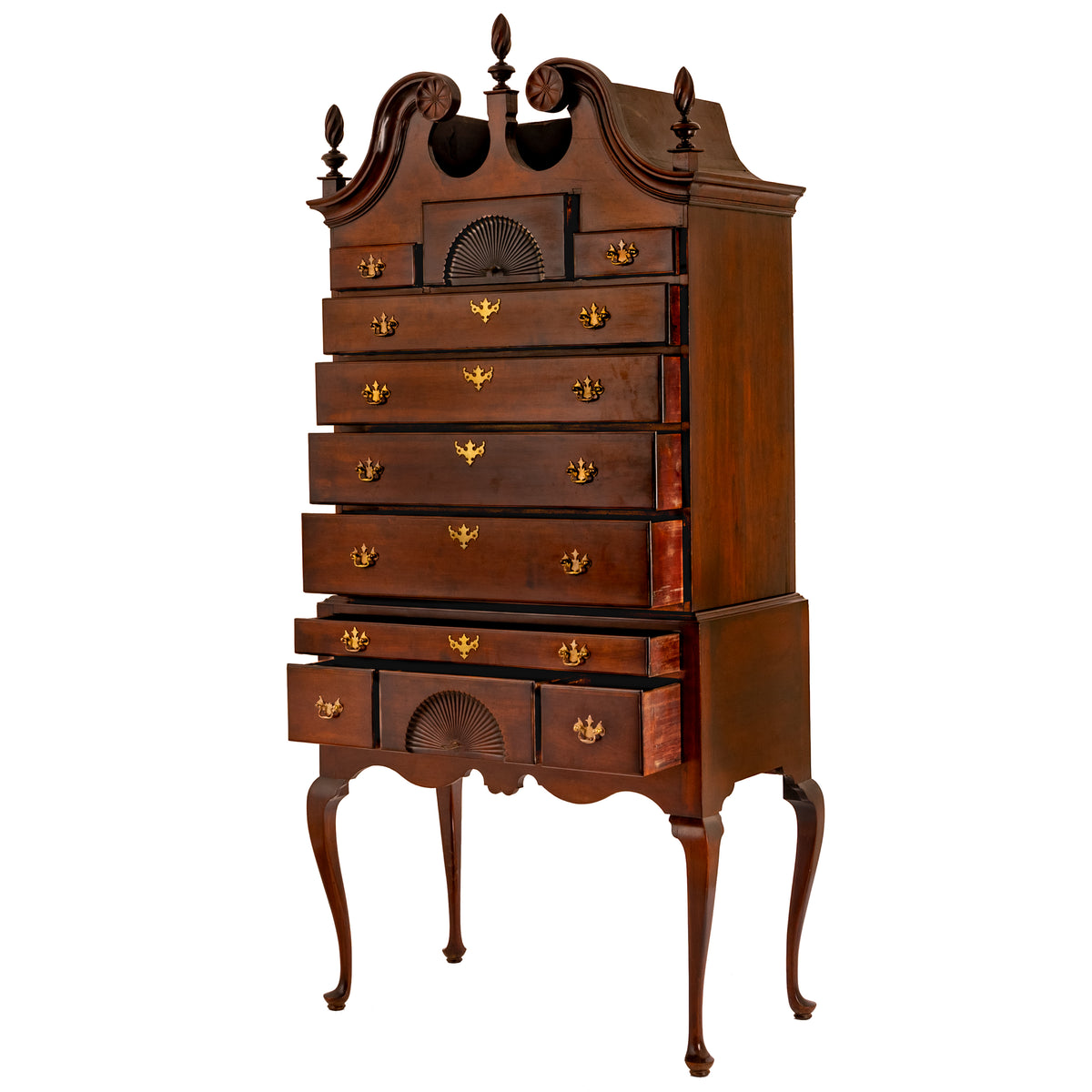 Antique American Mahogany Highboy Chest on Stand Salem Massachusetts, 1760