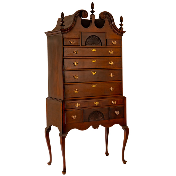 Antique American Mahogany Highboy Chest on Stand Salem Massachusetts, 1760