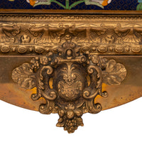 Large Antique French Cloisonné & Brass Astronomical 8 Day Calendar Clock, Circa 1890