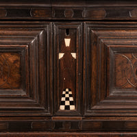 Antique Irish 17th Century William & Mary Marquetry Bone Ebony Oak Chest Stand, Circa 1690