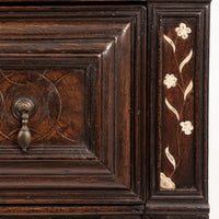 Antique Irish 17th Century William & Mary Marquetry Bone Ebony Oak Chest Stand, Circa 1690