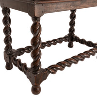 Antique Irish 17th Century William & Mary Marquetry Bone Ebony Oak Chest Stand, Circa 1690
