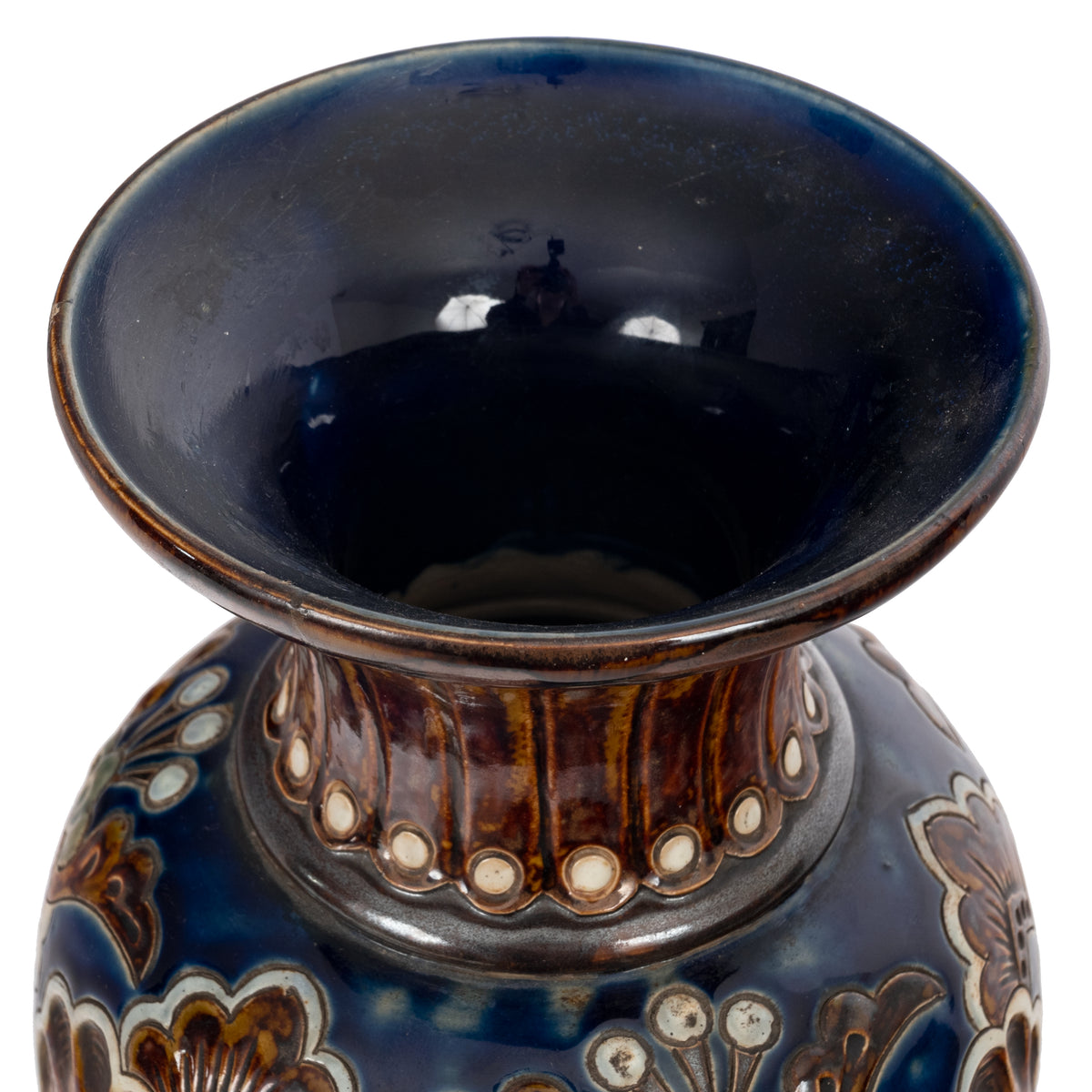 Large Antique Aesthetic Movement Doulton Lambeth Stoneware Vase Margaret Aitken