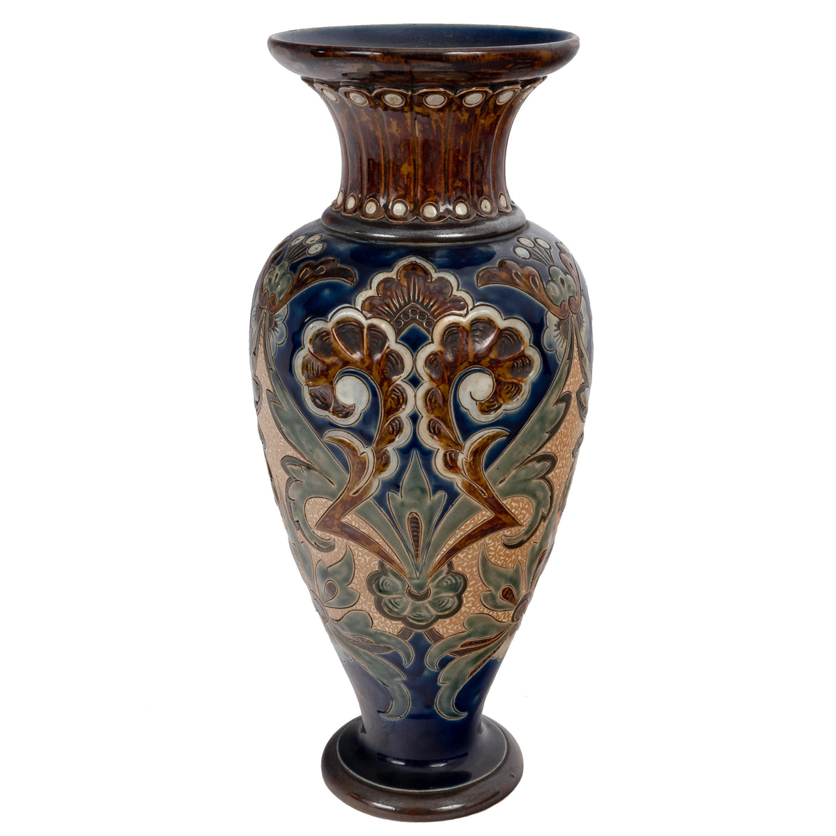Large Antique Aesthetic Movement Doulton Lambeth Stoneware Vase Margaret Aitken