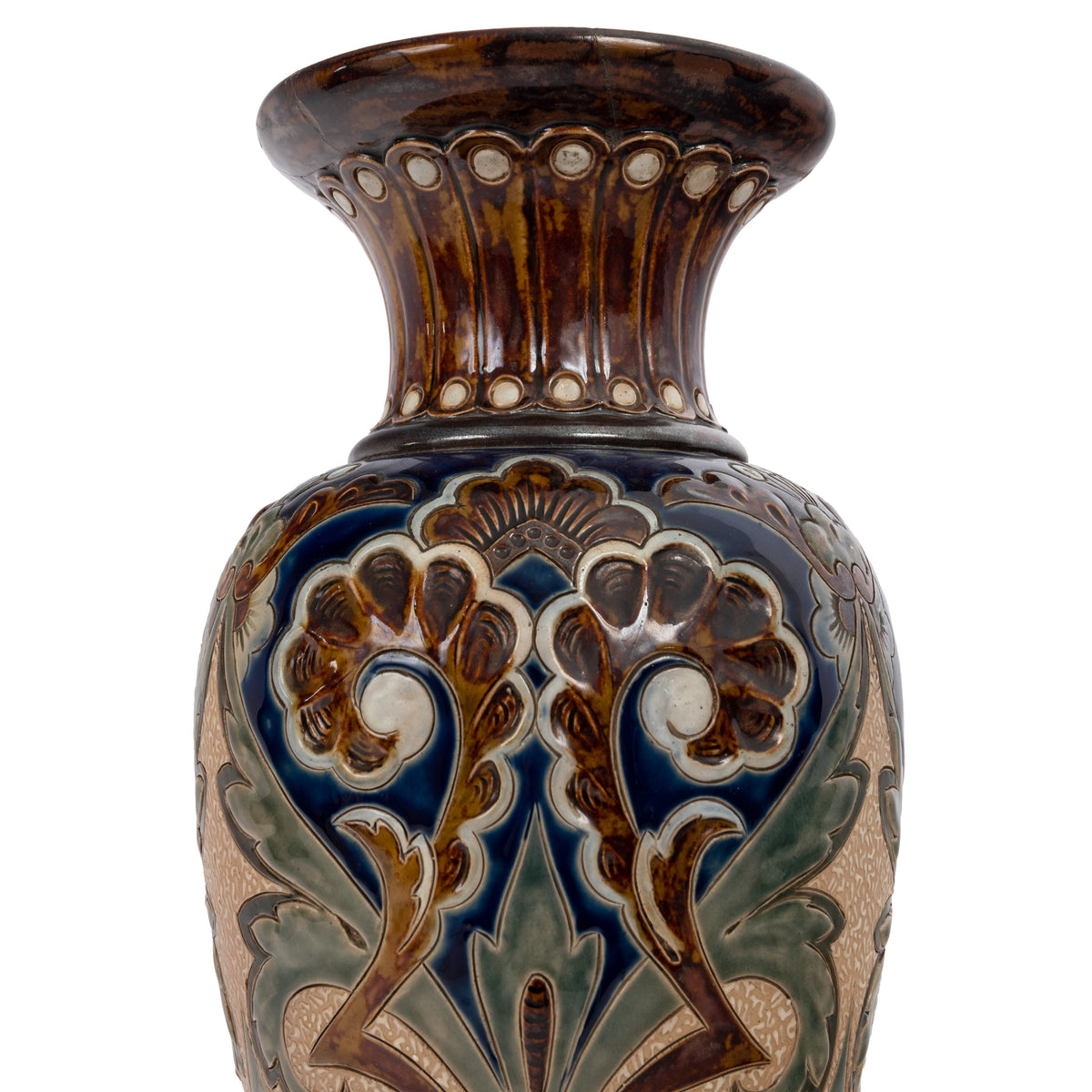 Large Antique Aesthetic Movement Doulton Lambeth Stoneware Vase Margaret Aitken