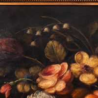 Large Antique 18th Century Fruit Flowers Still Life Oil Painting Dutch School, Circa 1780