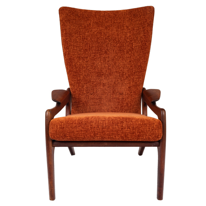 Adrian Pearsall Mid Century Modern Walnut Lounge Armchair Craft Associates, 1960
