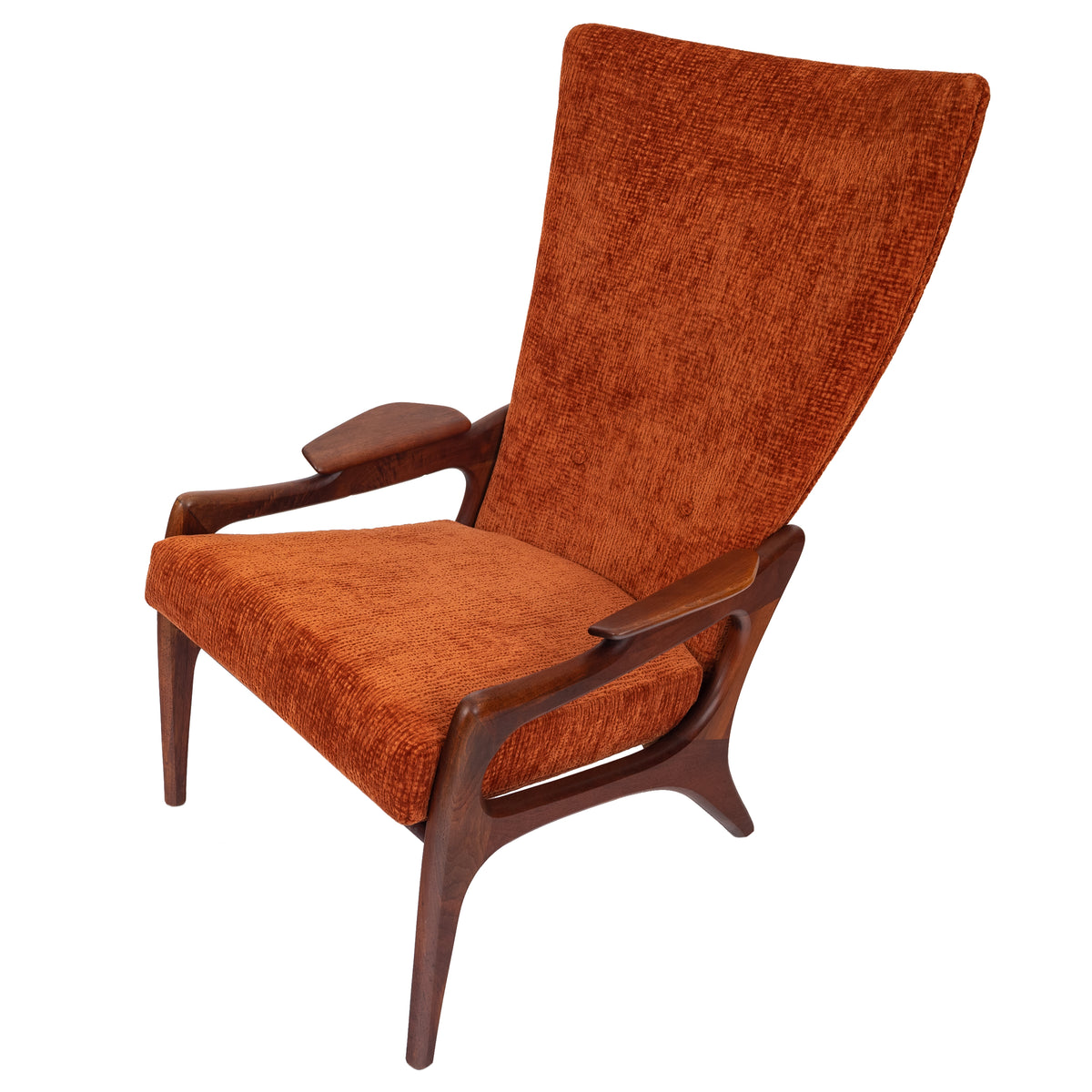 Adrian Pearsall Mid Century Modern Walnut Lounge Armchair Craft Associates, 1960
