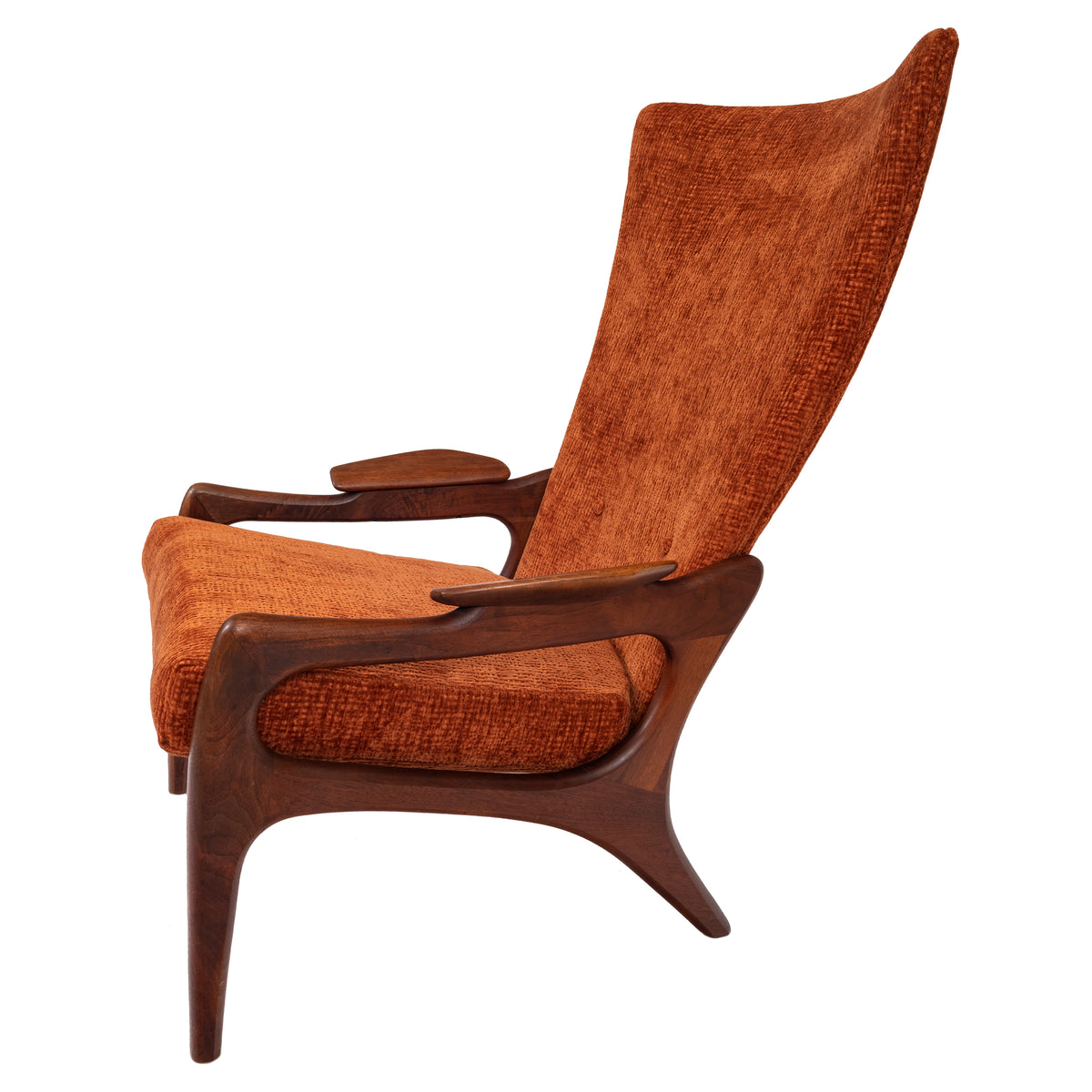 Adrian Pearsall Mid Century Modern Walnut Lounge Armchair Craft Associates, 1960
