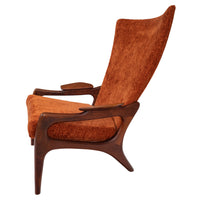 Adrian Pearsall Mid Century Modern Walnut Lounge Armchair Craft Associates, 1960