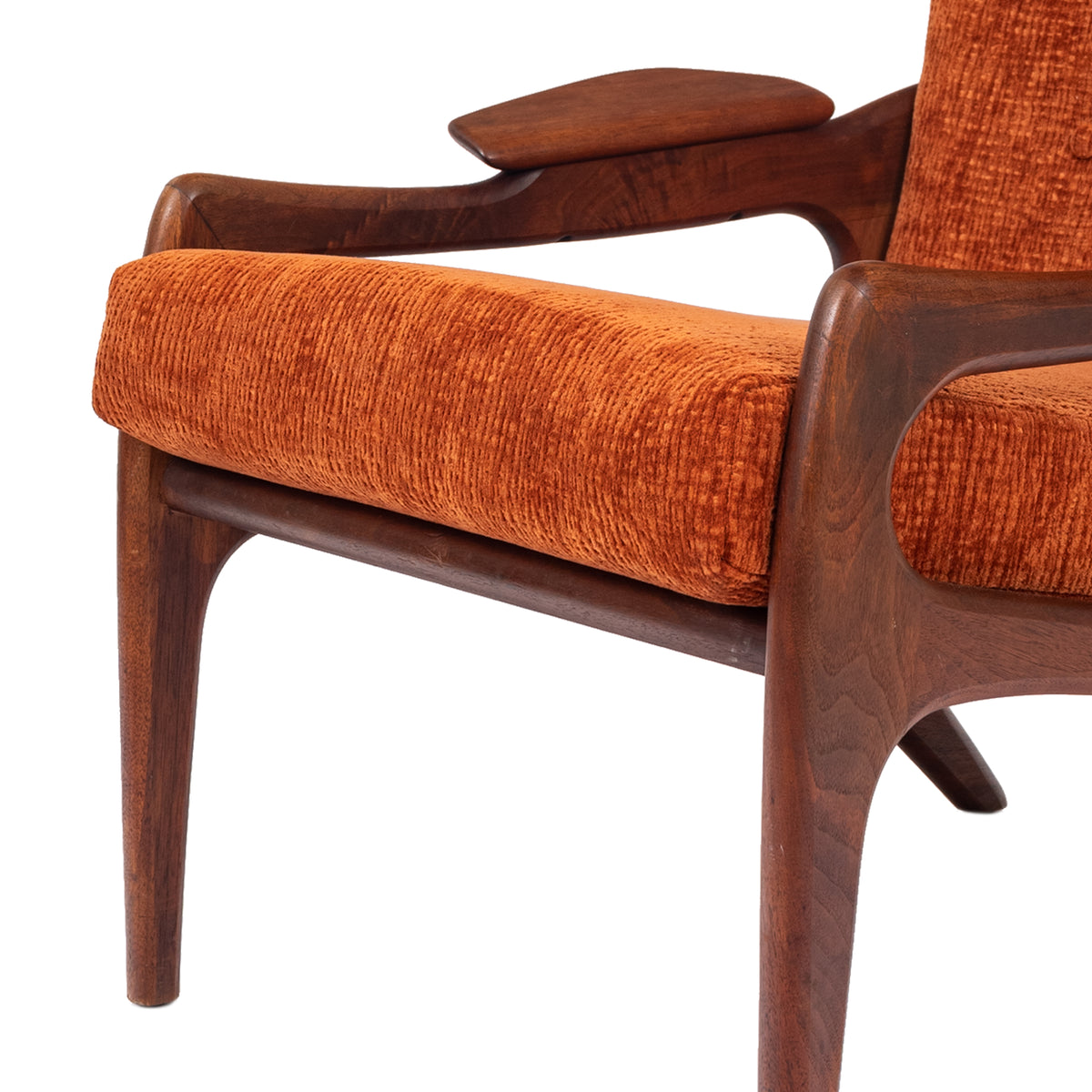 Adrian Pearsall Mid Century Modern Walnut Lounge Armchair Craft Associates, 1960