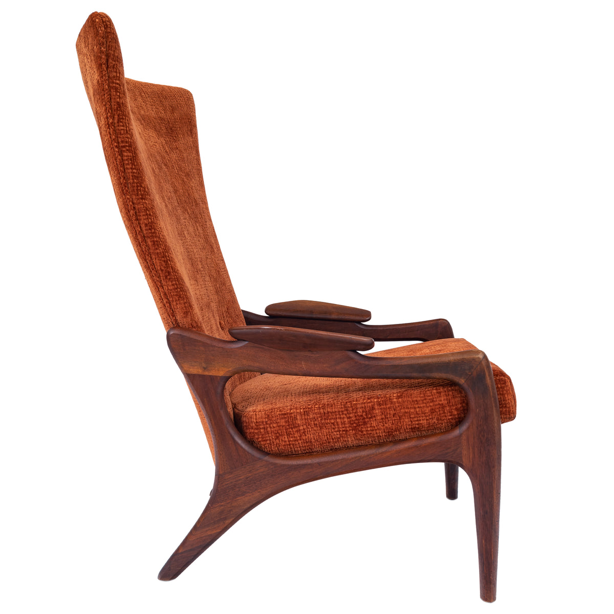 Adrian Pearsall Mid Century Modern Walnut Lounge Armchair Craft Associates, 1960