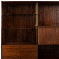 MCM Paul McCobb Irwin Collection Calvin Credenza Sideboard Leather Brass Walnut