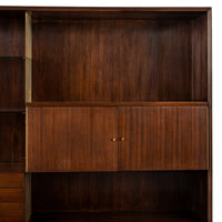 MCM Paul McCobb Irwin Collection Calvin Credenza Sideboard Leather Brass Walnut
