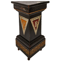 Antique American Aesthetic Movement Painted Knights of Pythias Masonic Pedestal