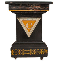 Antique American Aesthetic Movement Painted Knights of Pythias Masonic Pedestal