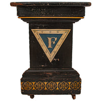 Antique American Aesthetic Movement Painted Knights of Pythias Masonic Pedestal