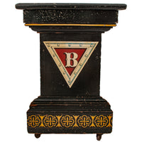 Antique American Aesthetic Movement Painted Knights of Pythias Masonic Pedestal