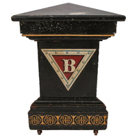 Antique American Aesthetic Movement Painted Knights of Pythias Masonic Pedestal