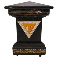Antique American Aesthetic Movement Painted Knights of Pythias Masonic Pedestal