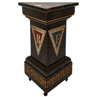 Antique American Aesthetic Movement Painted Knights of Pythias Masonic Pedestal