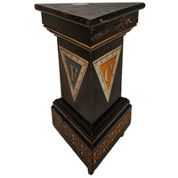 Antique American Aesthetic Movement Painted Knights of Pythias Masonic Pedestal