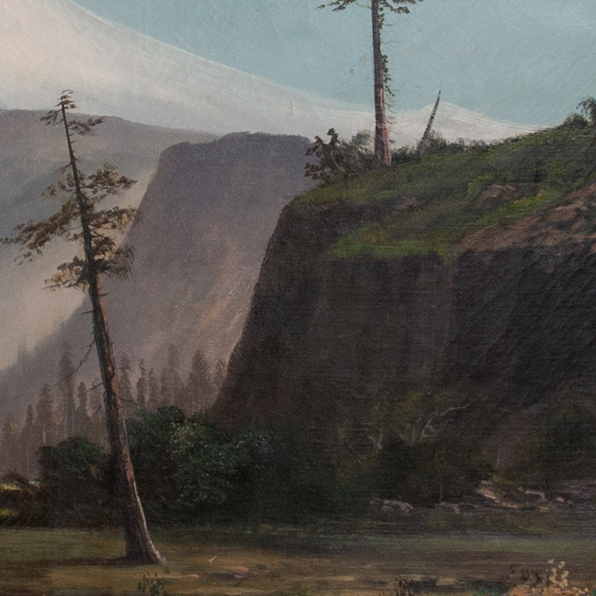 Antique Oil Painting William Weaver Armstrong Mount Hood Oregon Landscape, Circa 1885