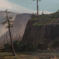 Antique Oil Painting William Weaver Armstrong Mount Hood Oregon Landscape, Circa 1885