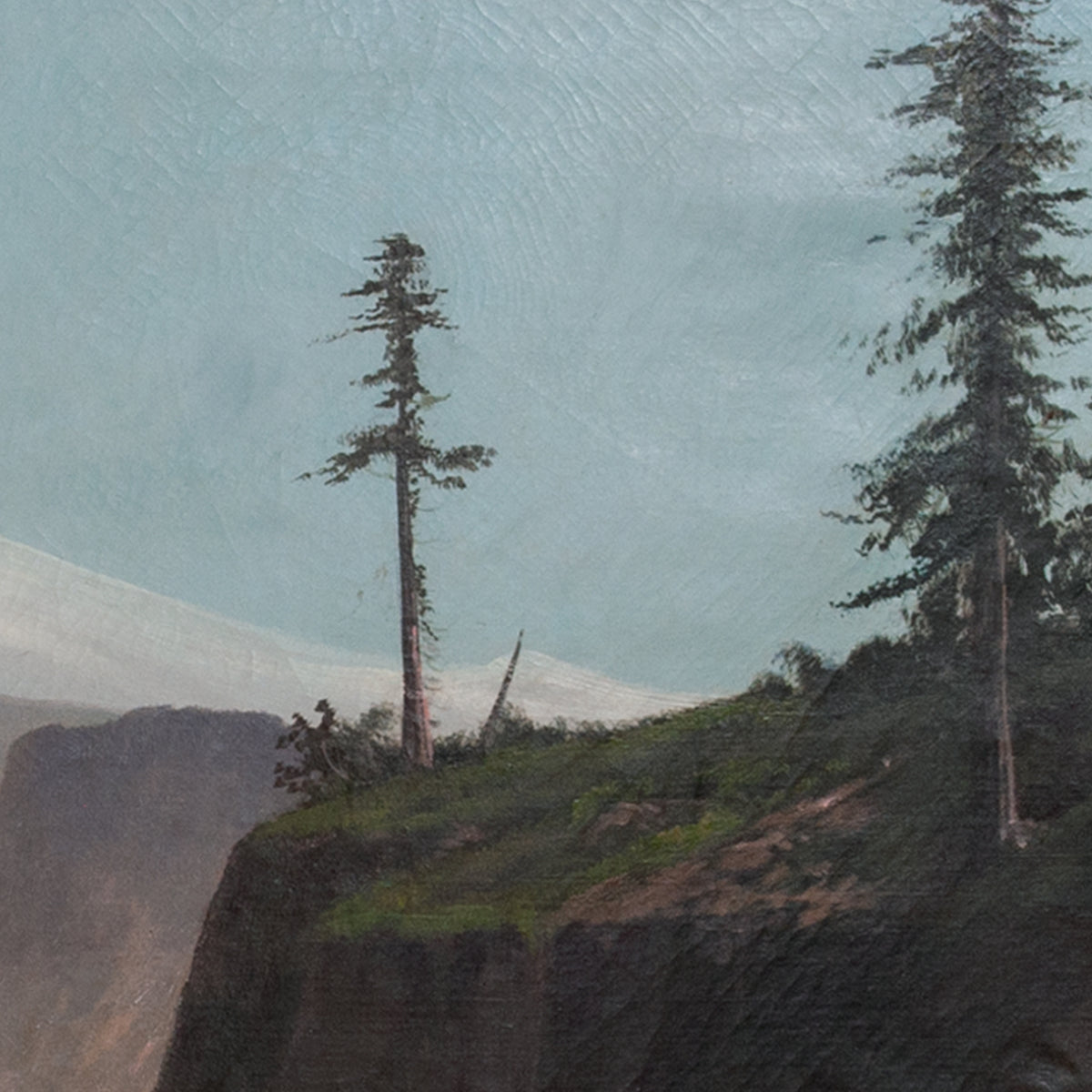 Antique Oil Painting William Weaver Armstrong Mount Hood Oregon Landscape, Circa 1885