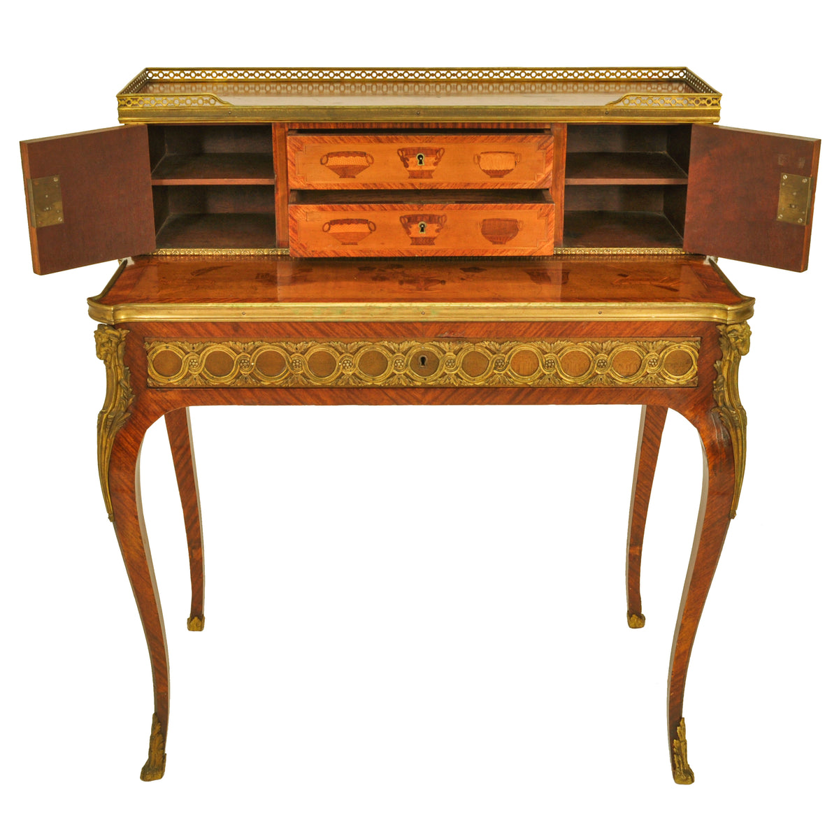 Antique Louis XV Ormolu Marquetry Bonheur Du Jour Desk Roger Vandercruse 1780
