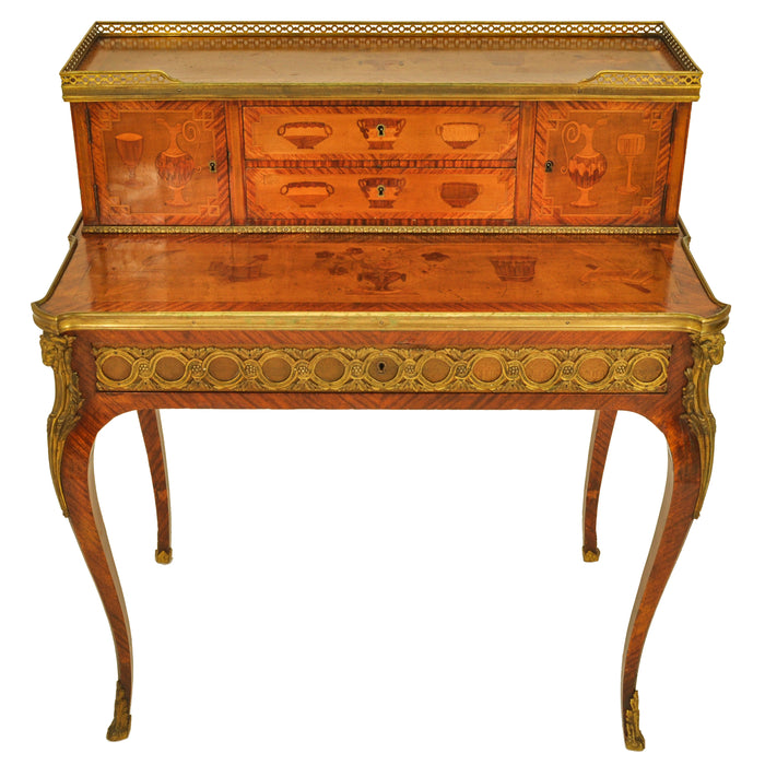 Antique Louis XV Ormolu Marquetry Bonheur Du Jour Desk Roger Vandercruse 1780