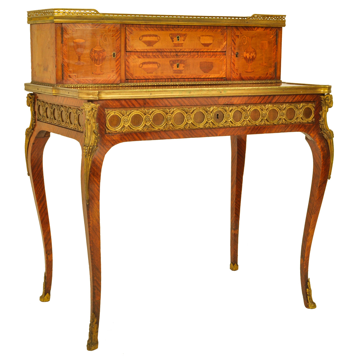 Antique Louis XV Ormolu Marquetry Bonheur Du Jour Desk Roger Vandercruse 1780
