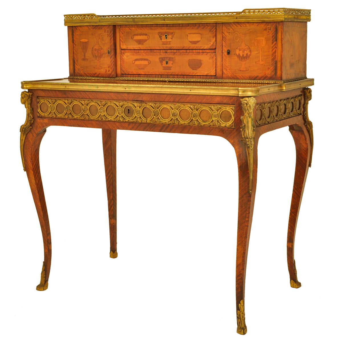 Antique Louis XV Ormolu Marquetry Bonheur Du Jour Desk Roger Vandercruse 1780
